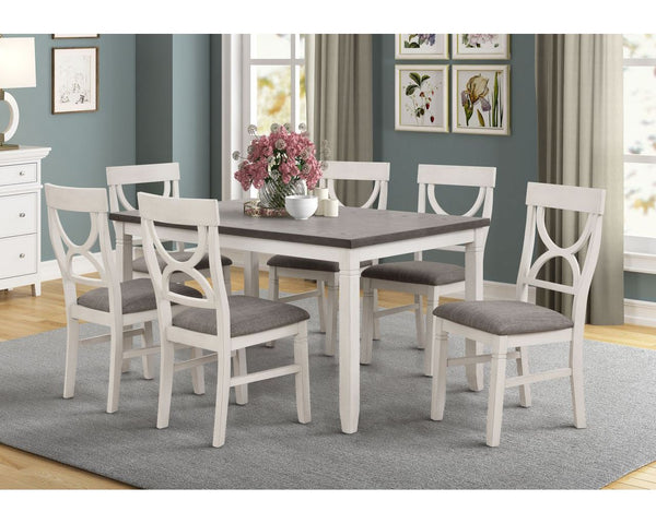VERMONTE - DINING TABLE & 4 CHAIRS - WHITE