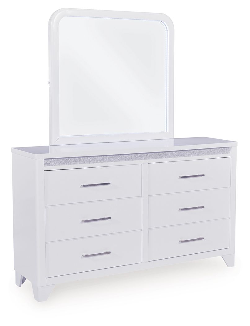 white glitter dresser Frostlyn - And Mirror Gowe