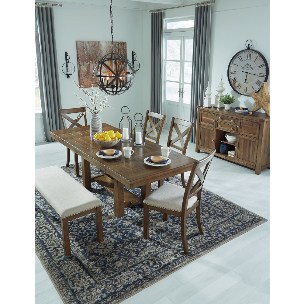 Moriville Dining Table, 4 Side Chairs and Bench