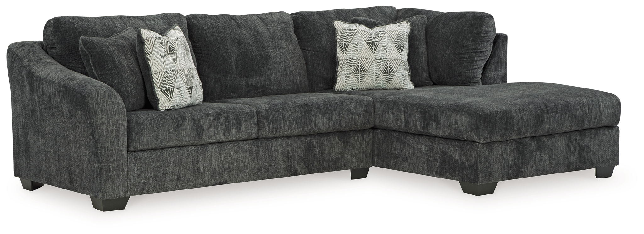 Biddeford - 2-Piece Sleeper Sectional With Raf Corner Chaise - Ebony