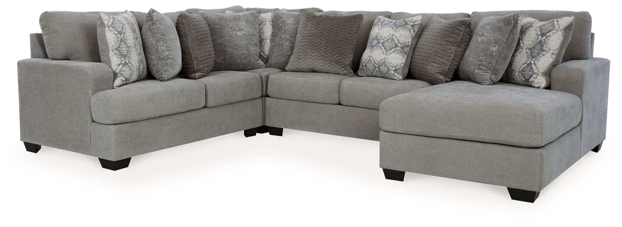 Keener - Right Arm Facing Corner Chaise 4 Pc Sectional - Ash