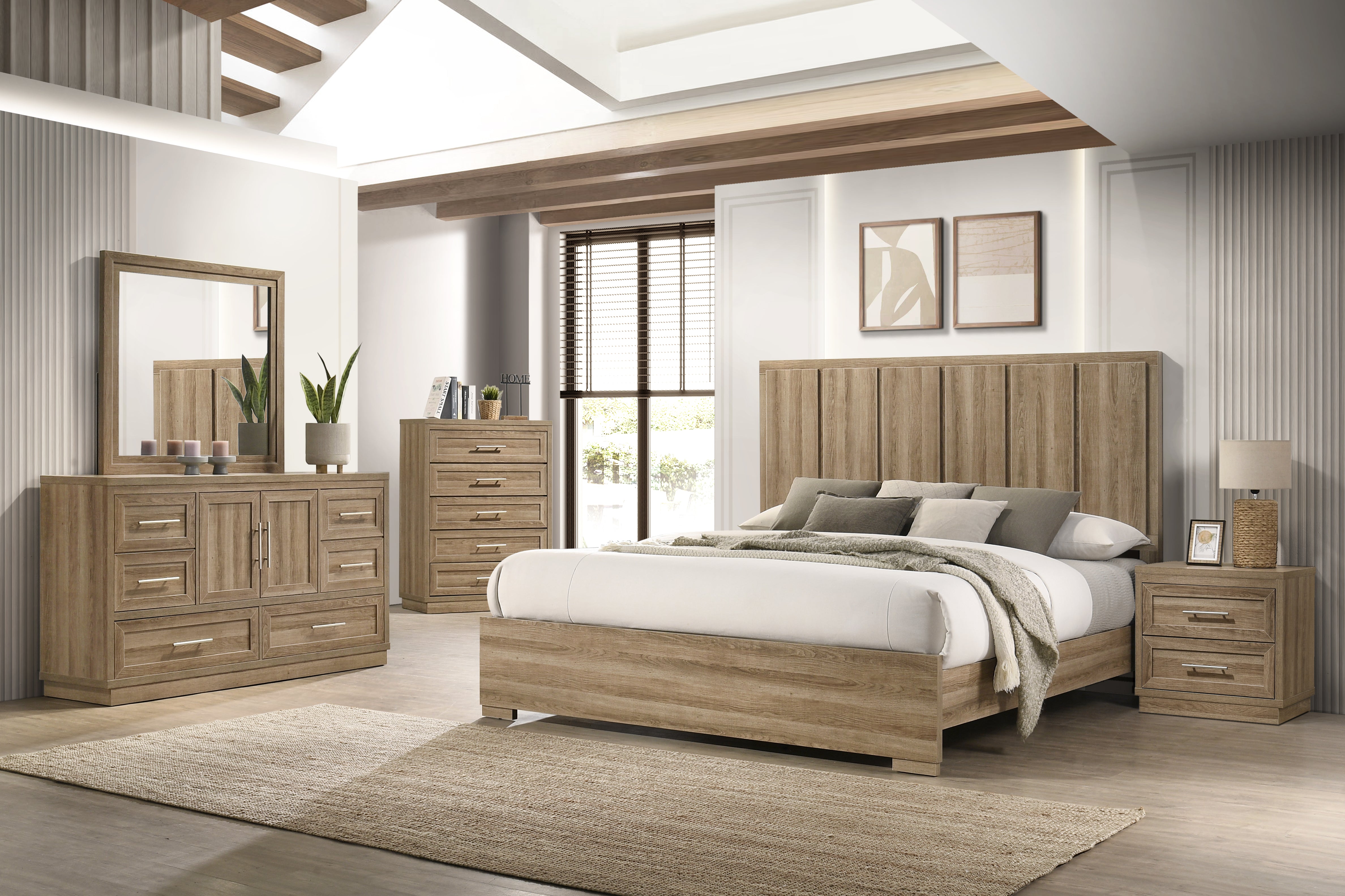Packer Queen Bed with Dresser Mirror and Nightstand