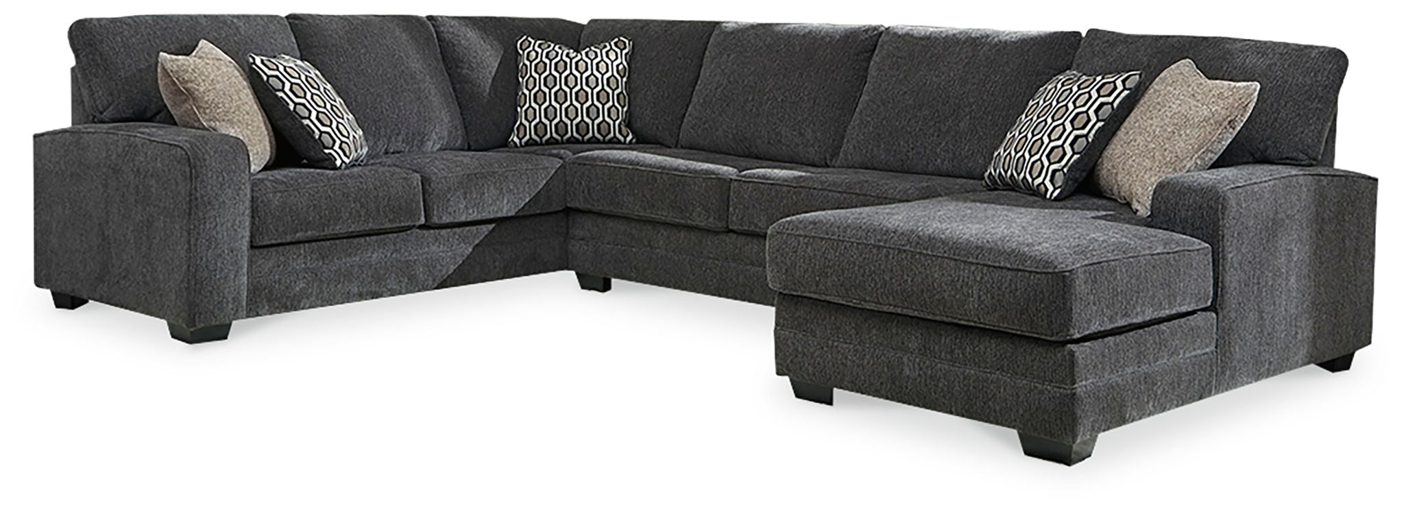 Tracling - Right Arm Facing Corner Chaise 3 Pc Sectional - Slate