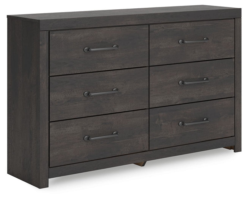 Delmorta - Six Drawer Dresser - Dark Gray Delmorta - Six Drawer Dresser - Dark Gray