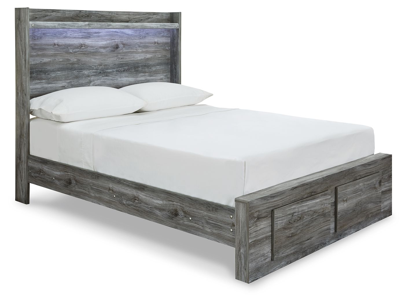 Baystorm - Full Panel Bed With 2 Storage Drawers - Gray