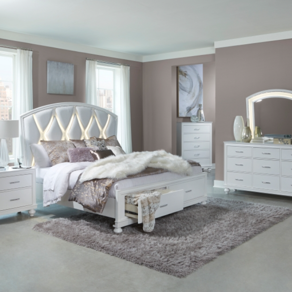 Aria Cushioned Rose Dust Bed With Hydraulic Storage (King Size, Walnut  Finish)