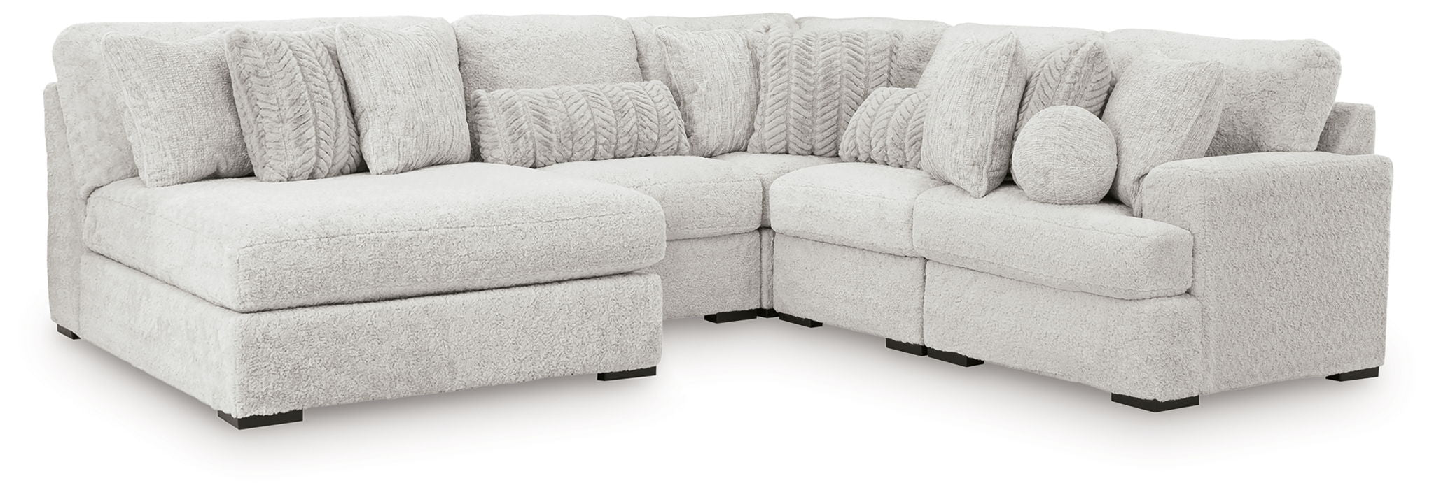 Snodoodle - 5-Piece Sectional With Armless Chaise And RAF Corner Chair - Arctic