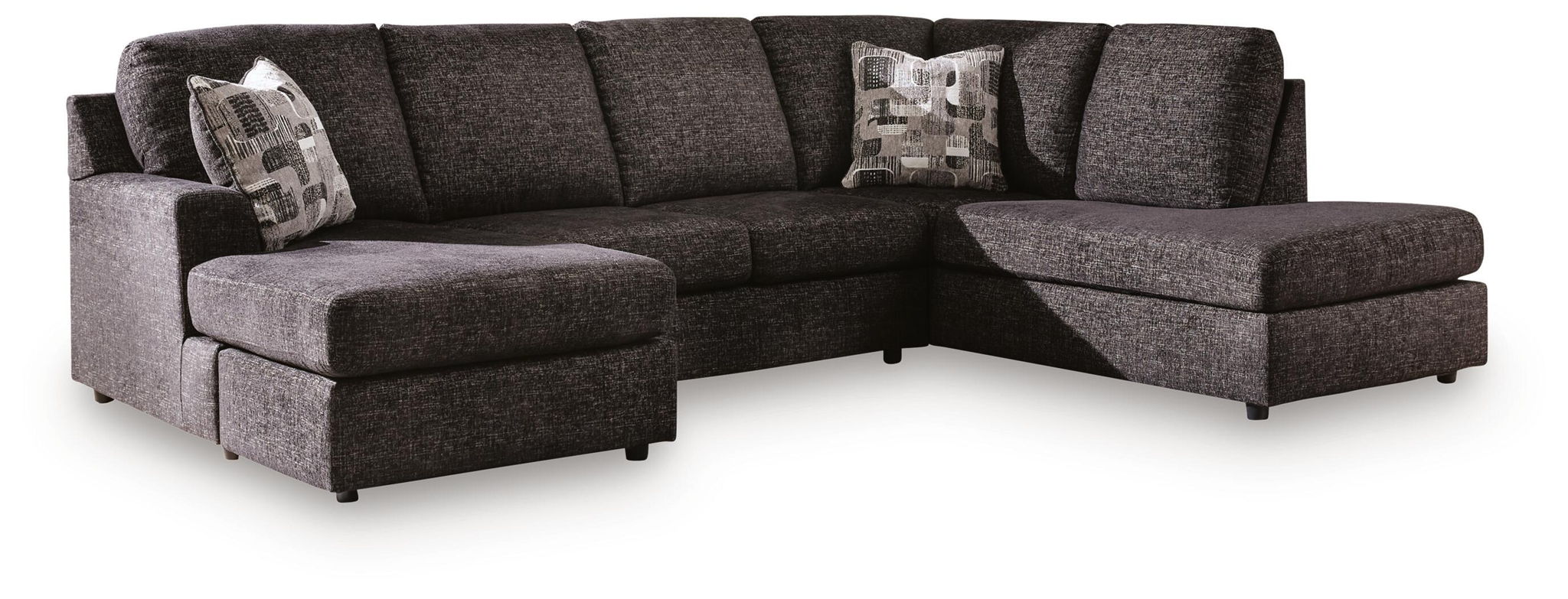 Coralene - 2-Piece Sectional With RAF Corner Chaise - Onyx