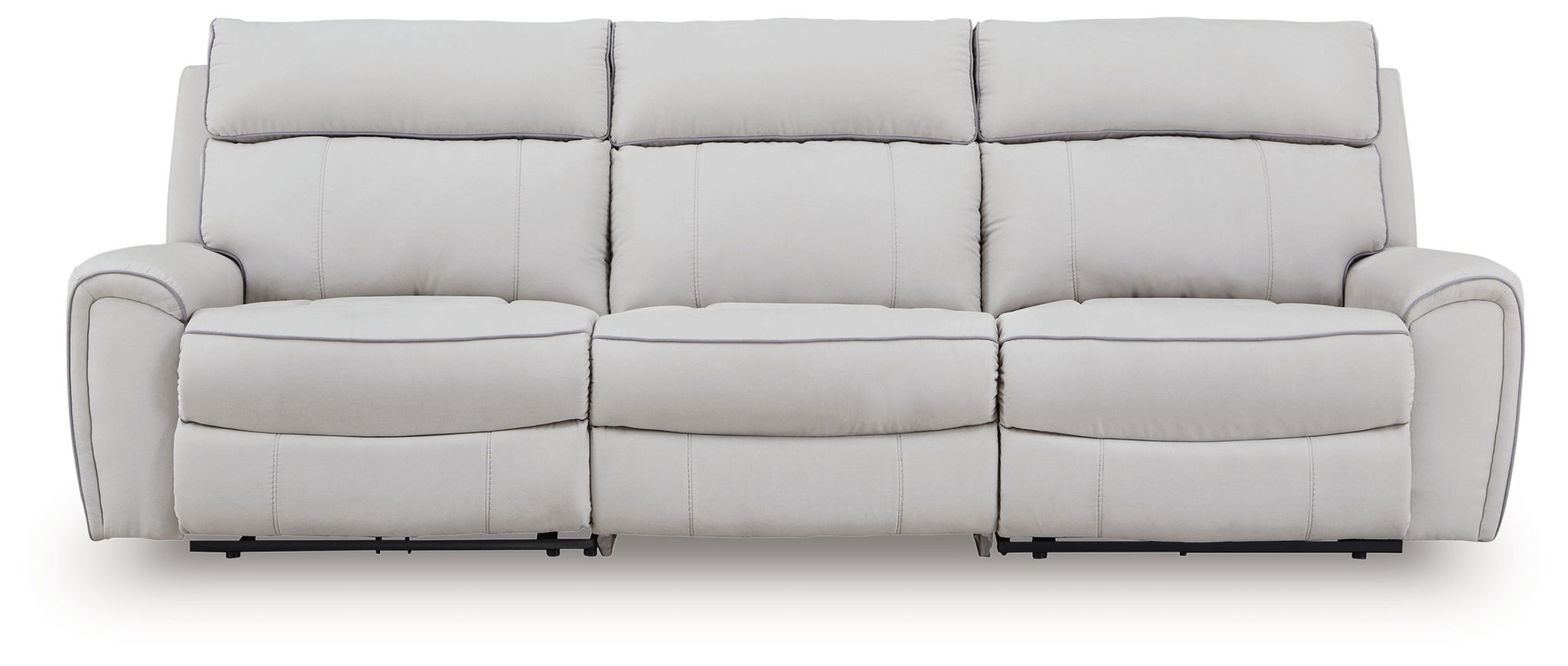 Grafton Pike - 3-Piece Power Reclining Sectional - Pearl / Ash