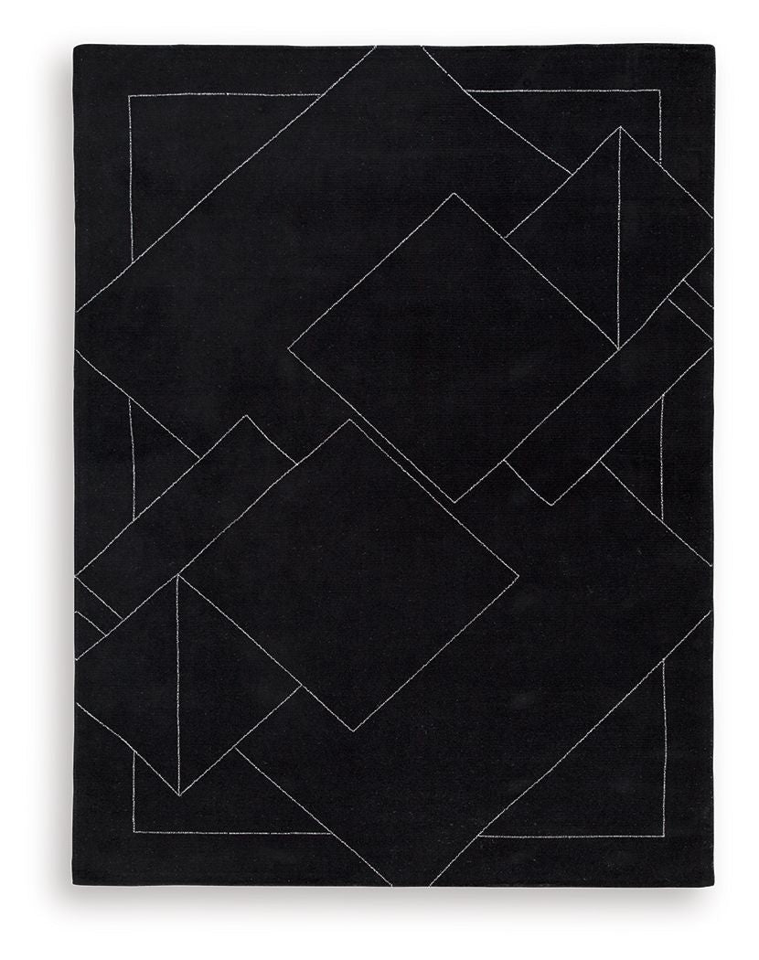 Marav - 8' x 10' Rug - Black / White