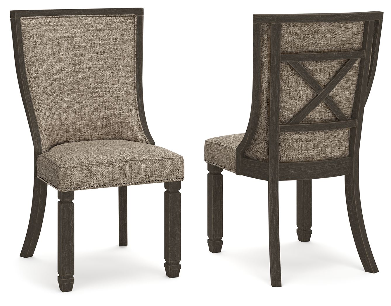 Tyler Creek - Dining Upholstered Side Chair - Framed Back - Black / Grayish Brown