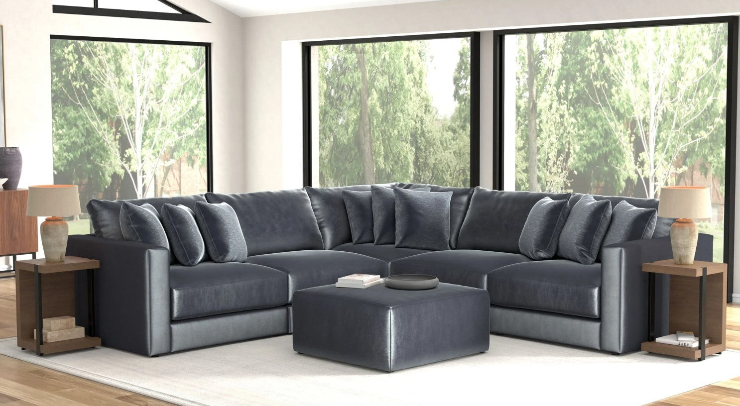 Remington Slate 5-Piece Sectional + Ottoman