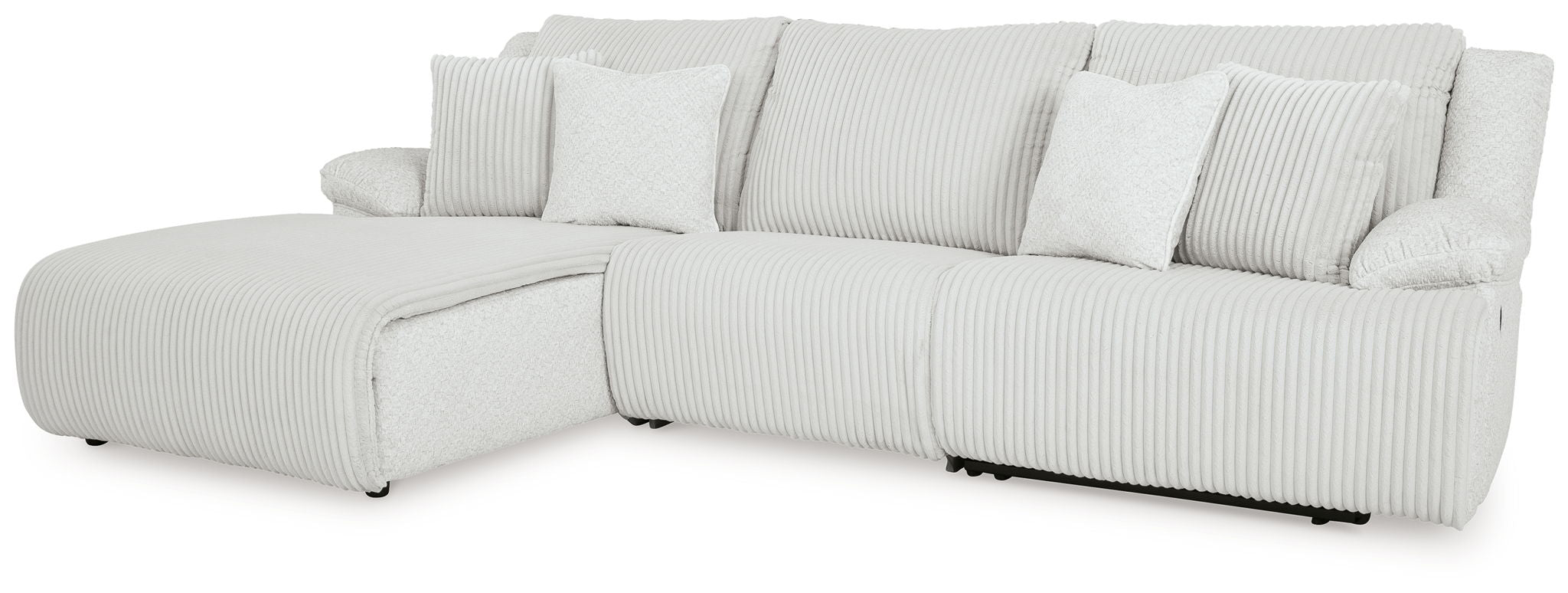 Top Tier - 3-Piece Reclining Sectional Sofa With Laf Press Back Chaise - Alloy