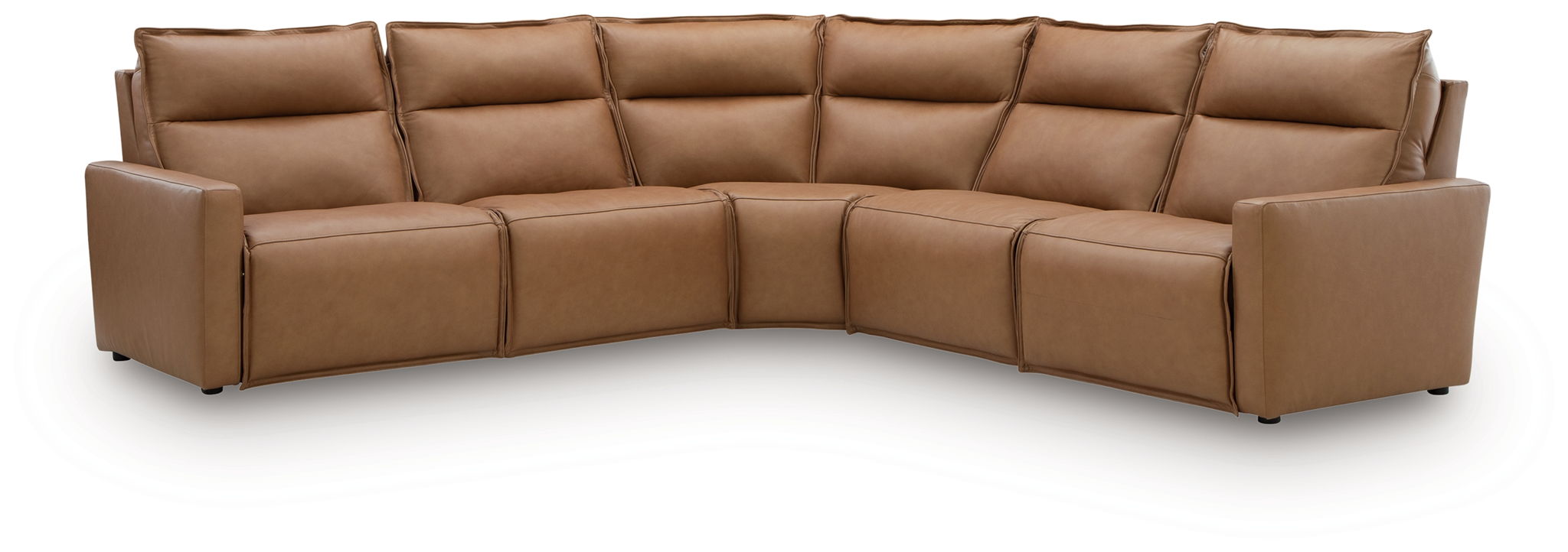 Arrington - 5-Piece Power Reclining Sectional - Butternut