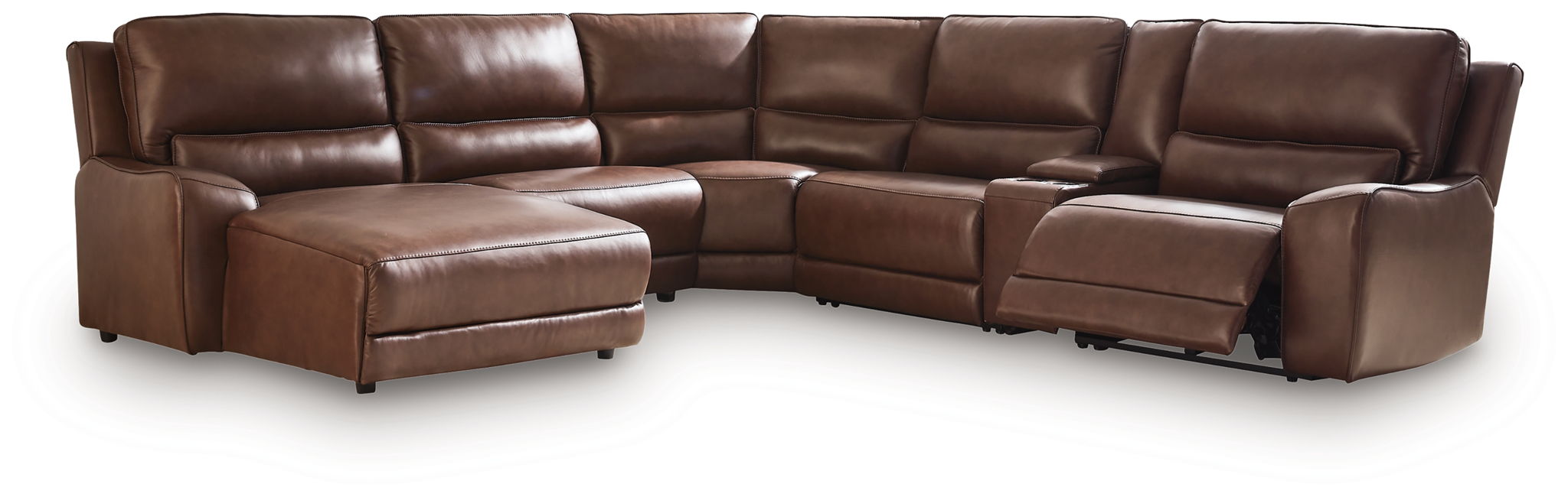 Silverbrooke - 6-Piece Power Reclining Sectional With LAF Press Back Power Chaise - Canyon