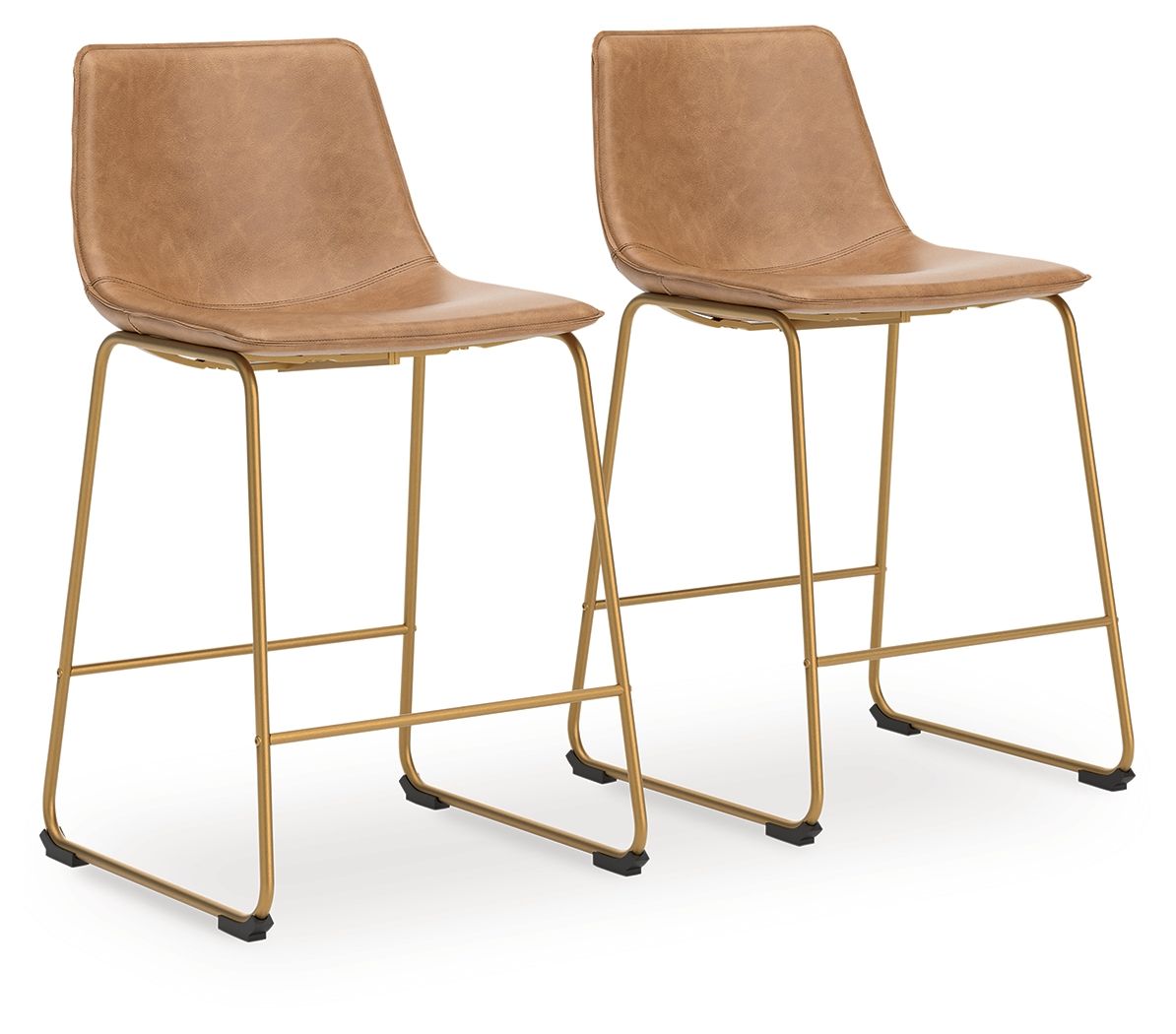 Crandox - Upholstered Barstool - Toast / Gold