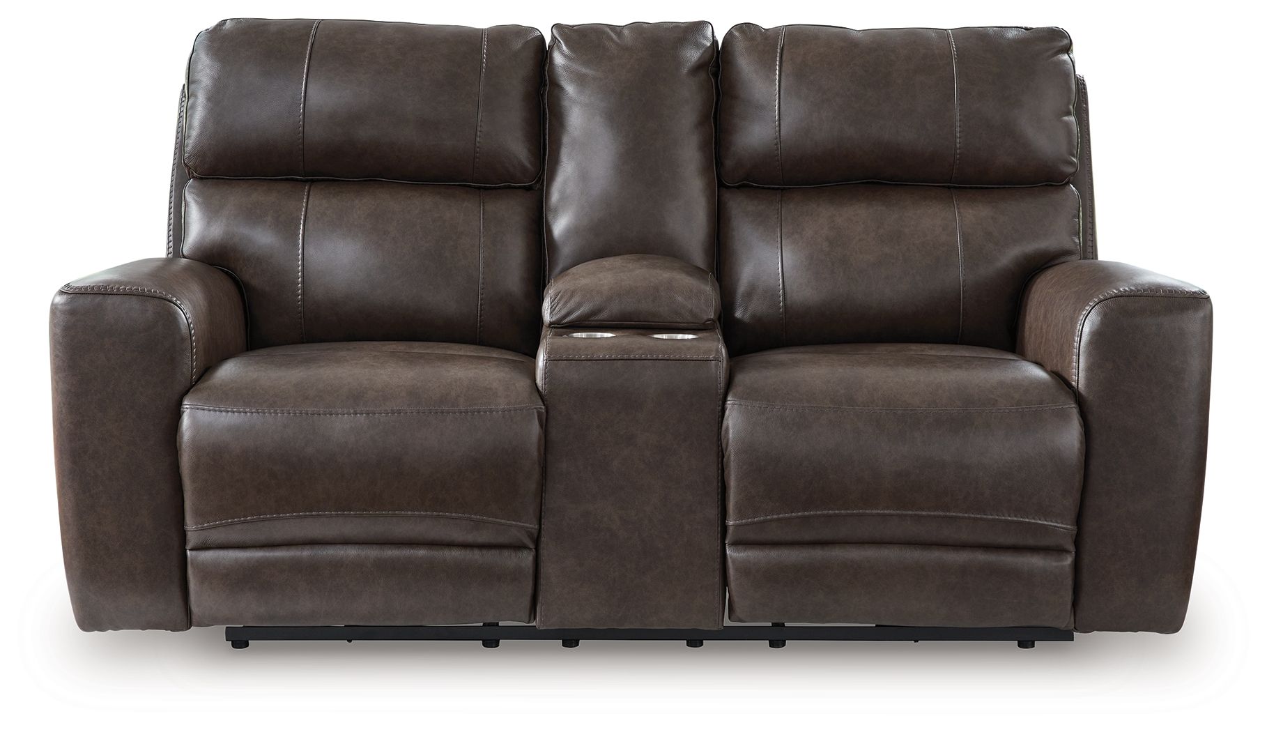 Beadel - Power Reclining Loveseat / Console / Adjustable Headrest - Smoke