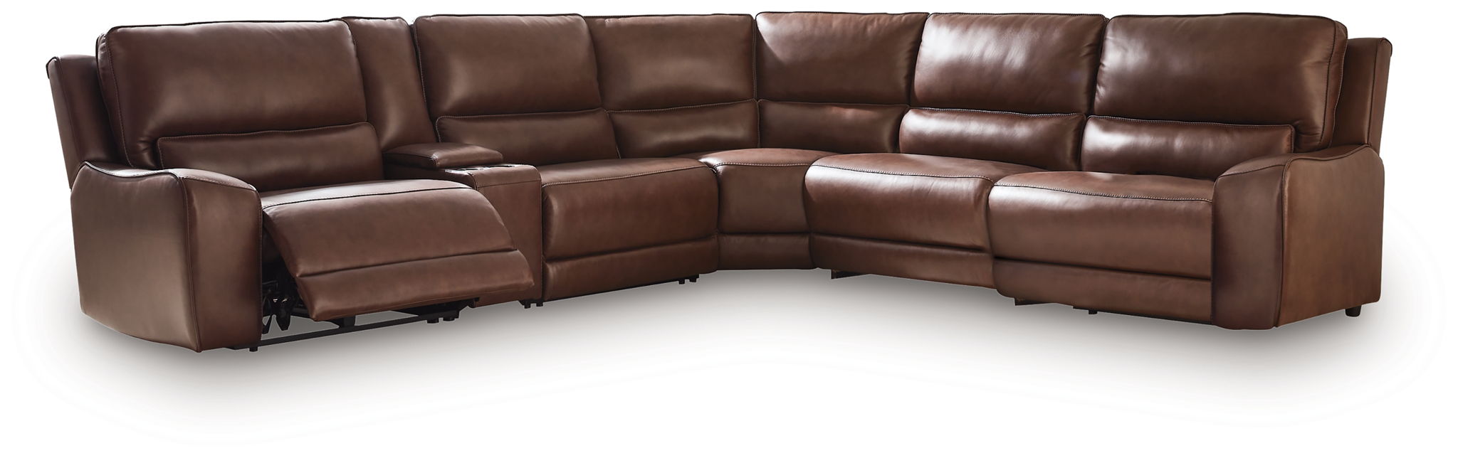 Silverbrooke - 6-Piece Power Reclining Sectional With Storage Console - Canyon
