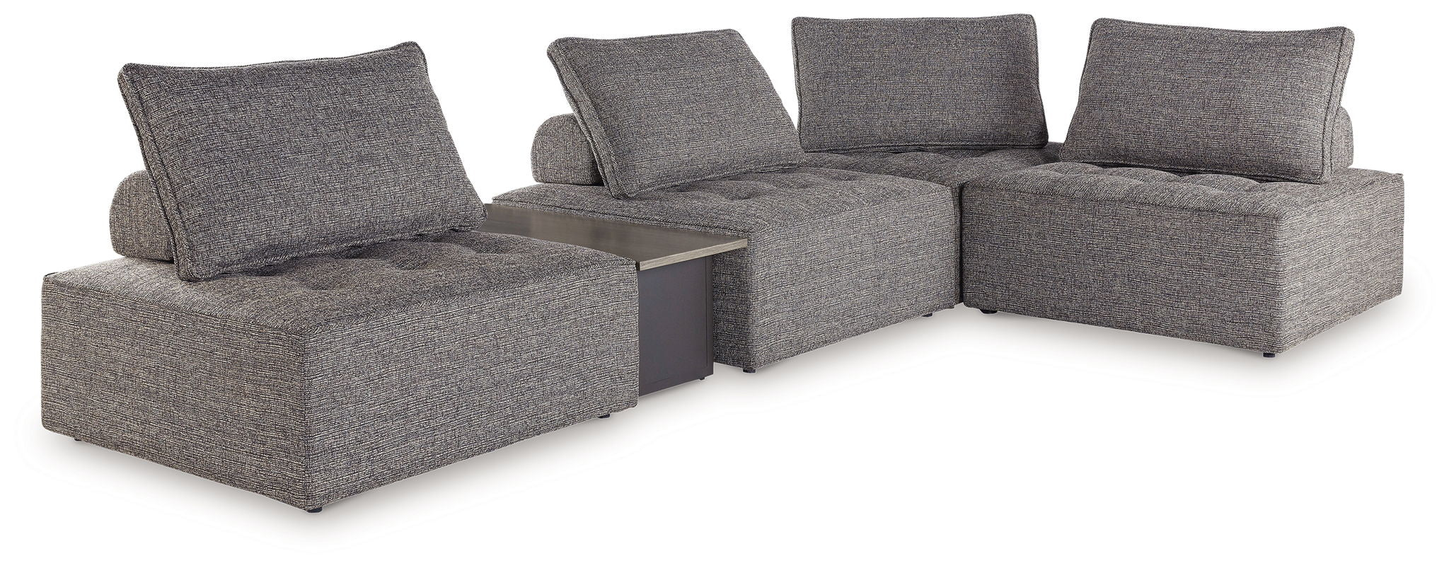 Bree Zee - 5-Piece Outdoor Sectional With End Table - Brown