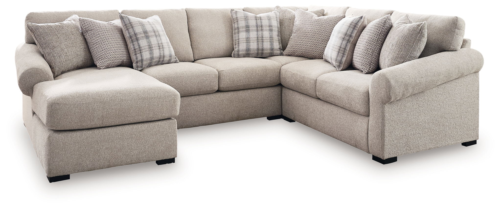 Bridgemont - 4-Piece Sectional With Chaise With RAF Loveseat And LAF Chaise - Stone