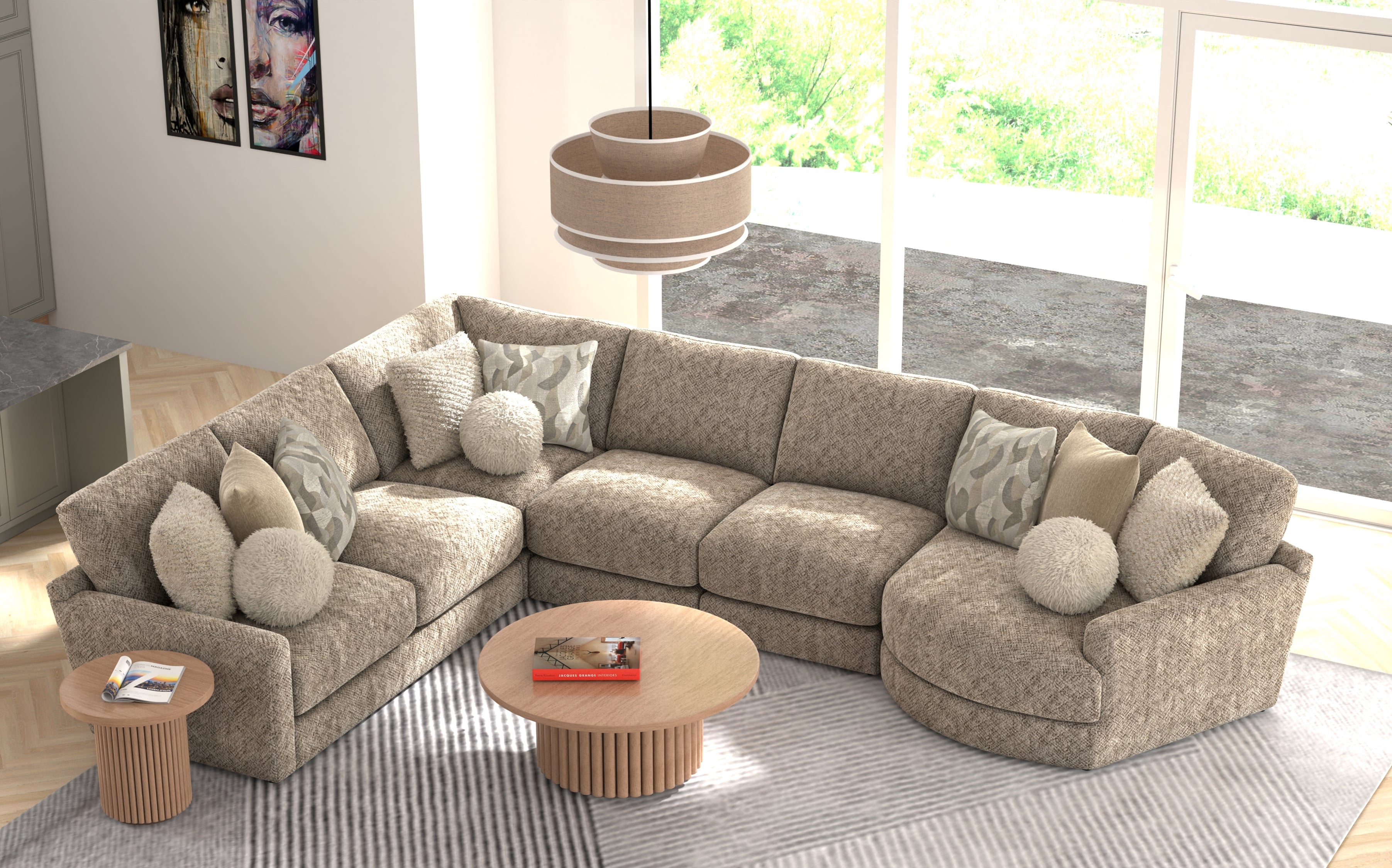 Turner Mushroom 5 Piece Sectional