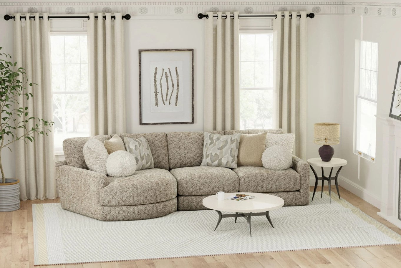 Turner Mushroom 2 Piece Left Side Facing Cuddler Sectional
