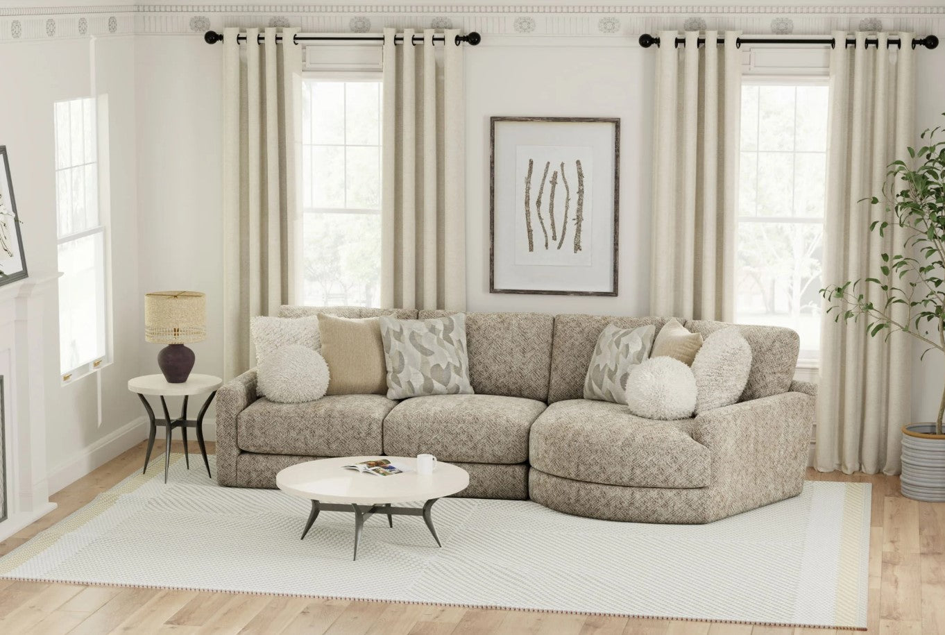 Turner Mushroom 2 Piece Right Side Facing Cuddler Sectional