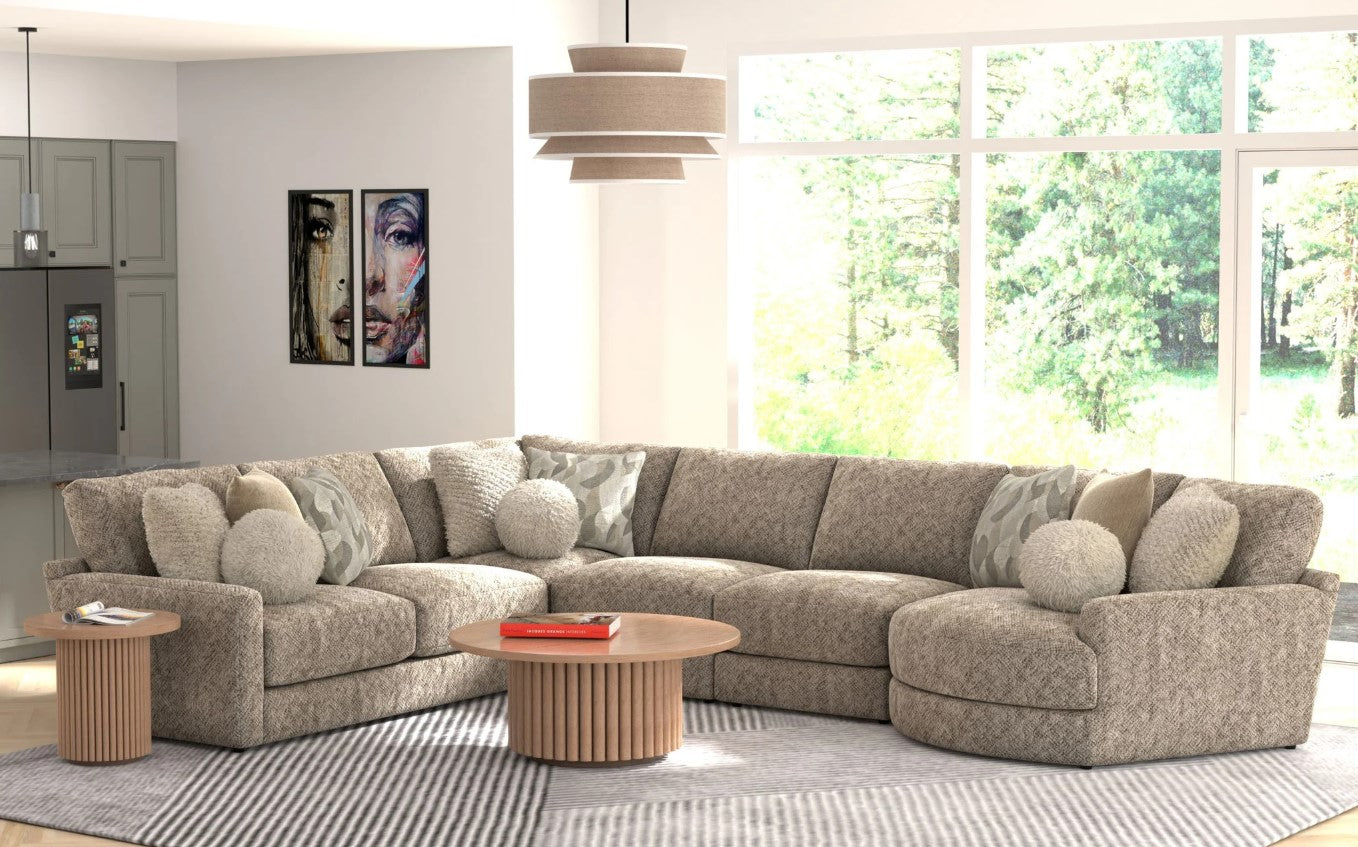 Turner Mushroom 5 Piece Right Side Facing Cuddler Sectional