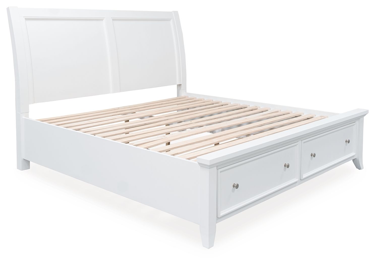 Trulani - California King Sleigh Storage Bed - White