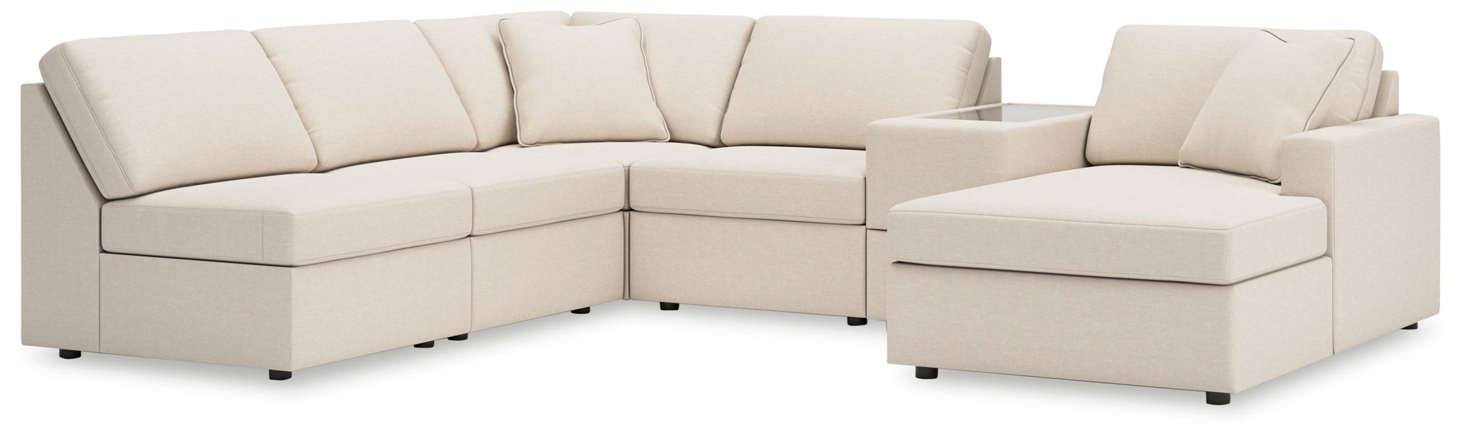 Modmax - 6-Piece Sectional With Raf Corner Chaise And Storage Console - Oyster