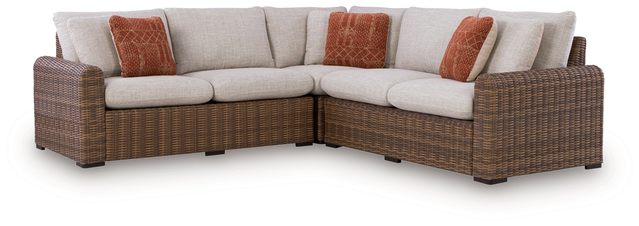 Angel Island - 3-Piece Outdoor Sectional - Beige / Brown