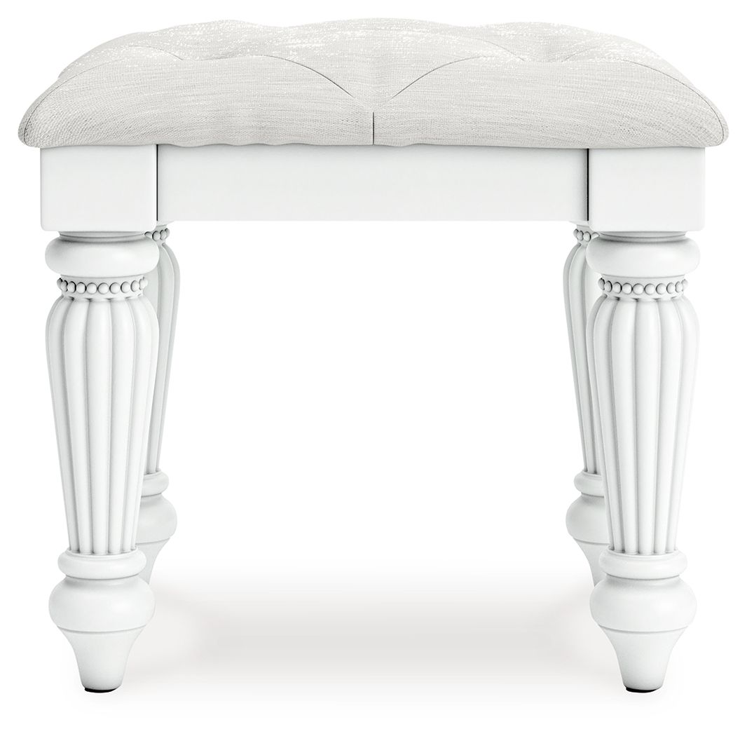 Maylilly - Vanity Upholstered Stool - White