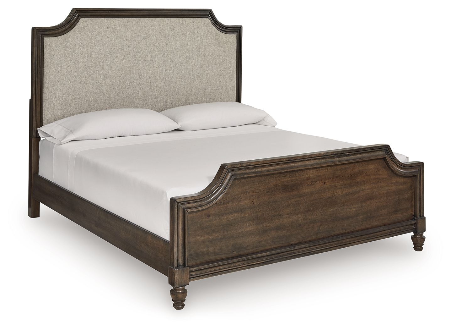 Veramond - California King Upholstered Panel Bed - Dark Brown