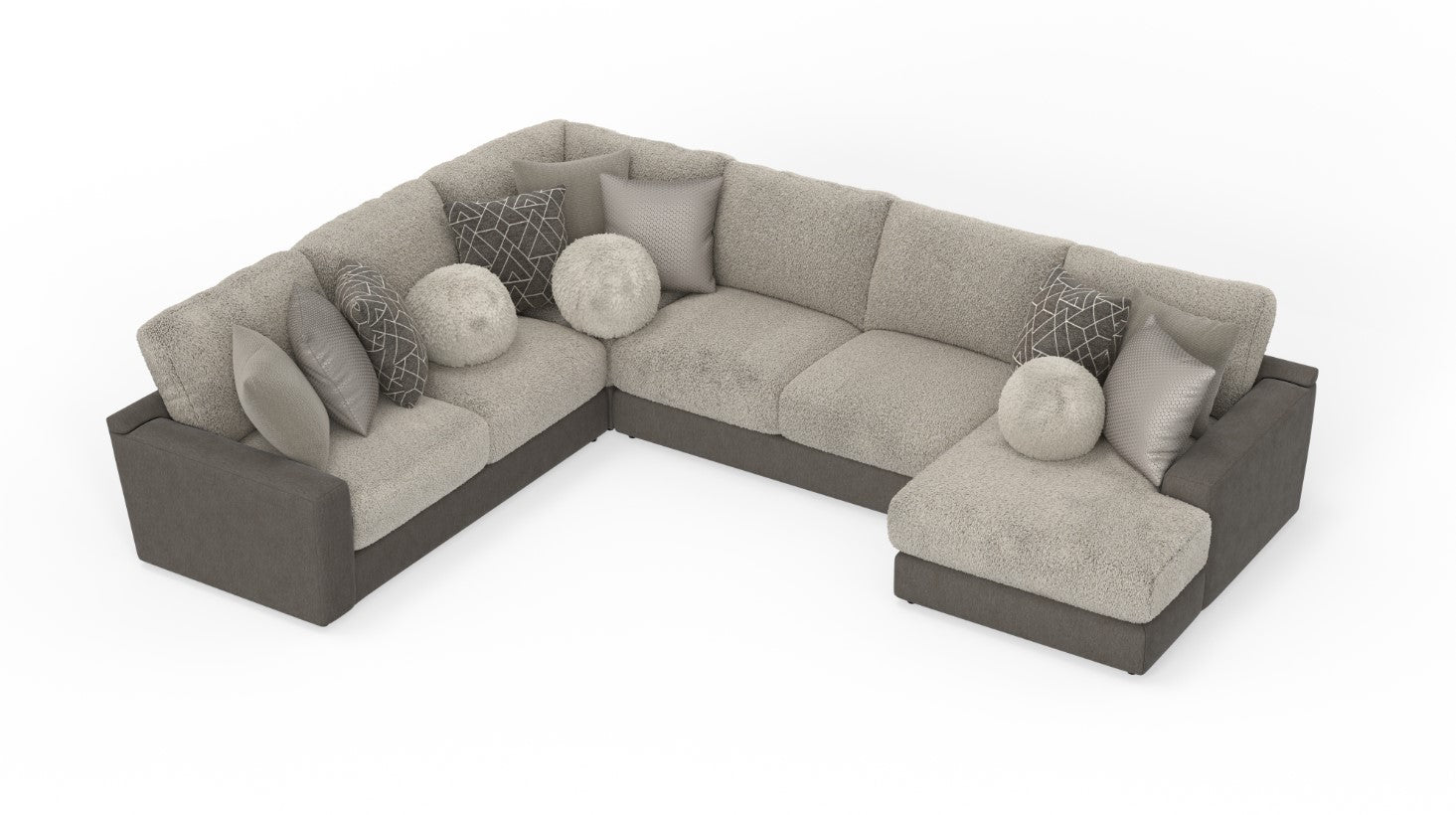 Canyon Umber 4 Piece Right Side Facing Chaise Sectional