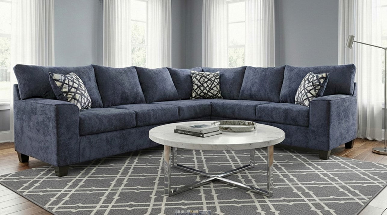 The Easton Mercury Dark Navy 2-Piece Sectional
