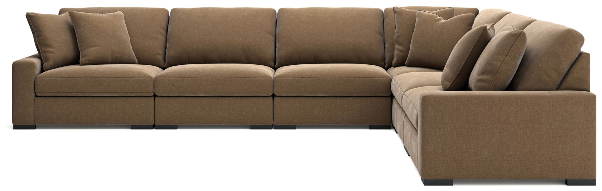 Calden - 6-Piece Sectional With 3 Armless Chairs - Sable