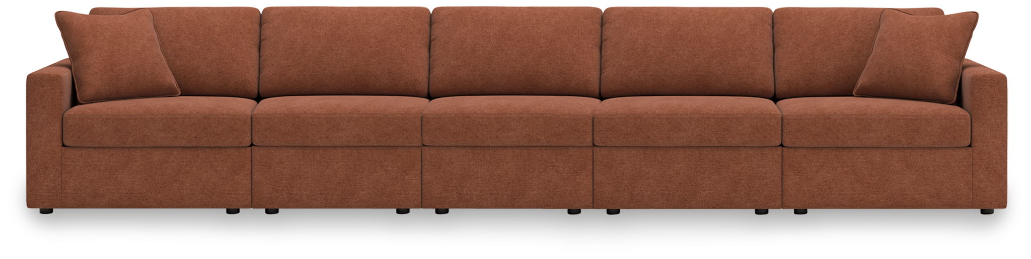 Modmax - 5-Piece Sectional With 3 Armless Chairs And LAF / RAF Corner Chairs - Spice