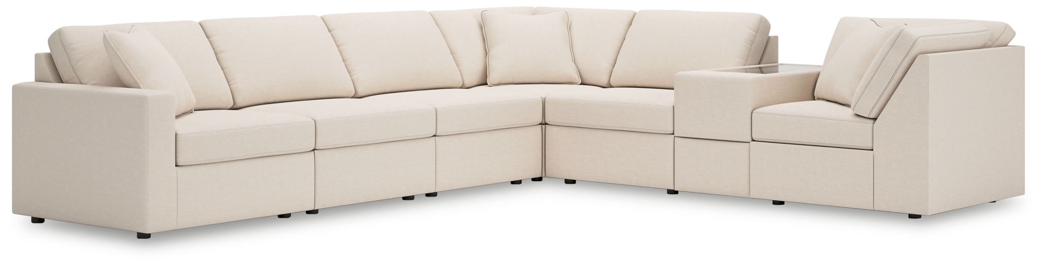 Modmax - 7-Piece Sectional With Storage Console And Laf Corner Chair - Oyster