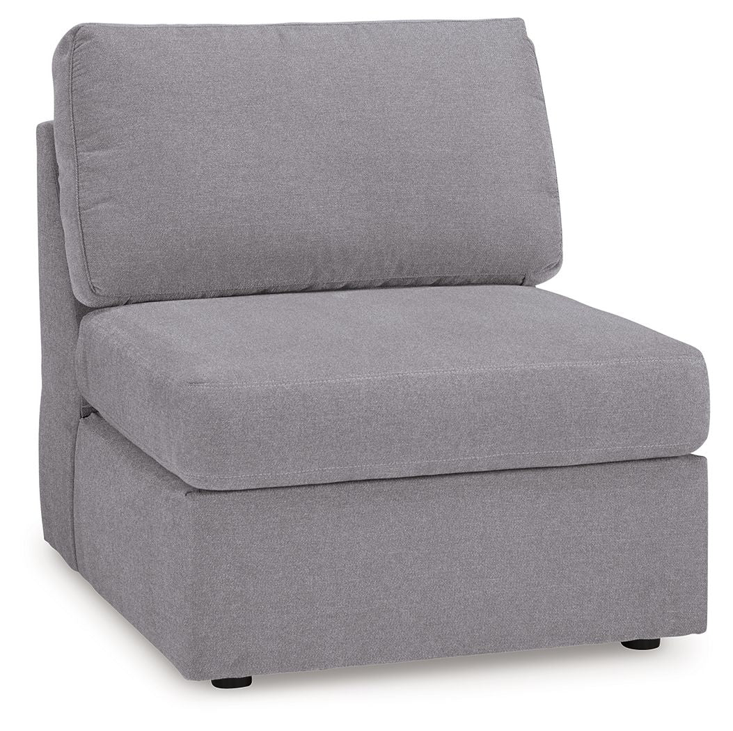 Modmax - 6-Piece Sectional With Storage Console And 3 Armless Chairs - Granite