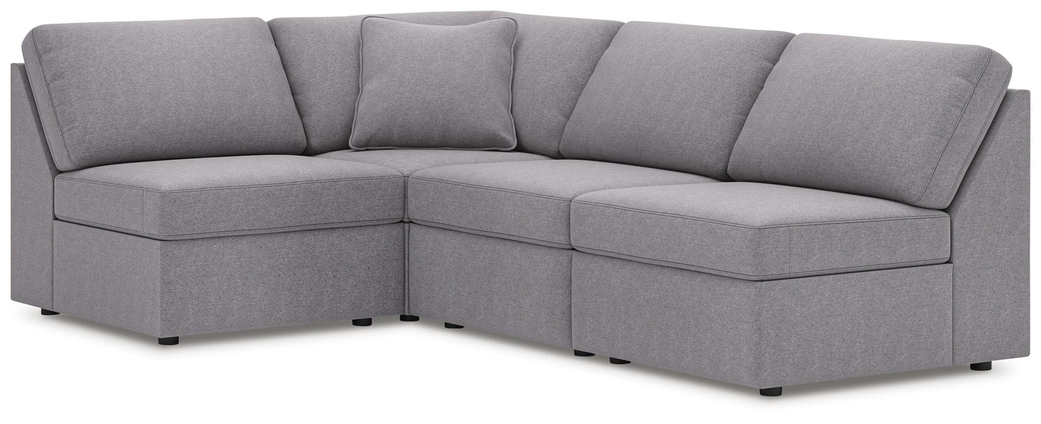 Modmax - 4-Piece Sectional With 3 Armless Chairs - Granite