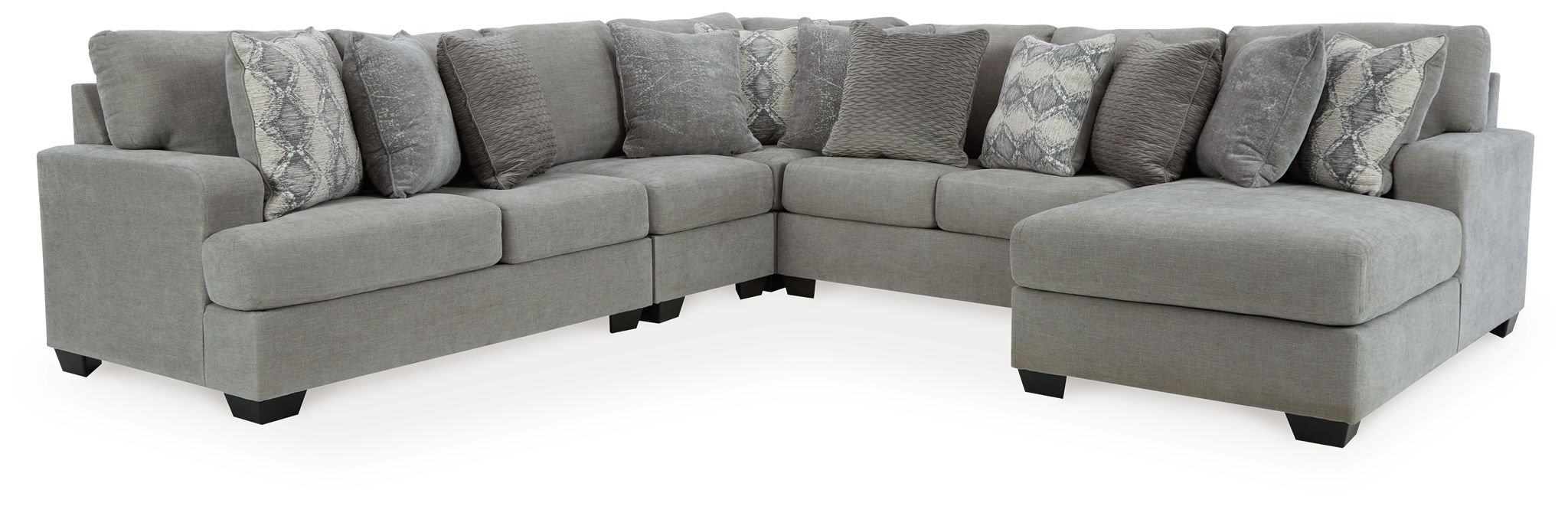 Keener - Right Arm Facing Corner Chaise 5 Pc Sectional - Ash