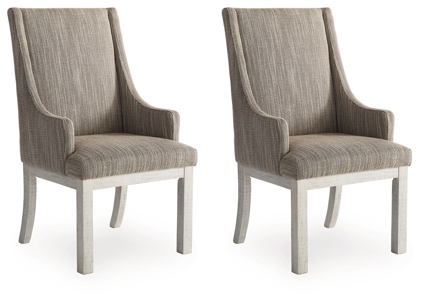 Havalance - Dining Upholstered Arm Chair (Set of 2) - White / Gray
