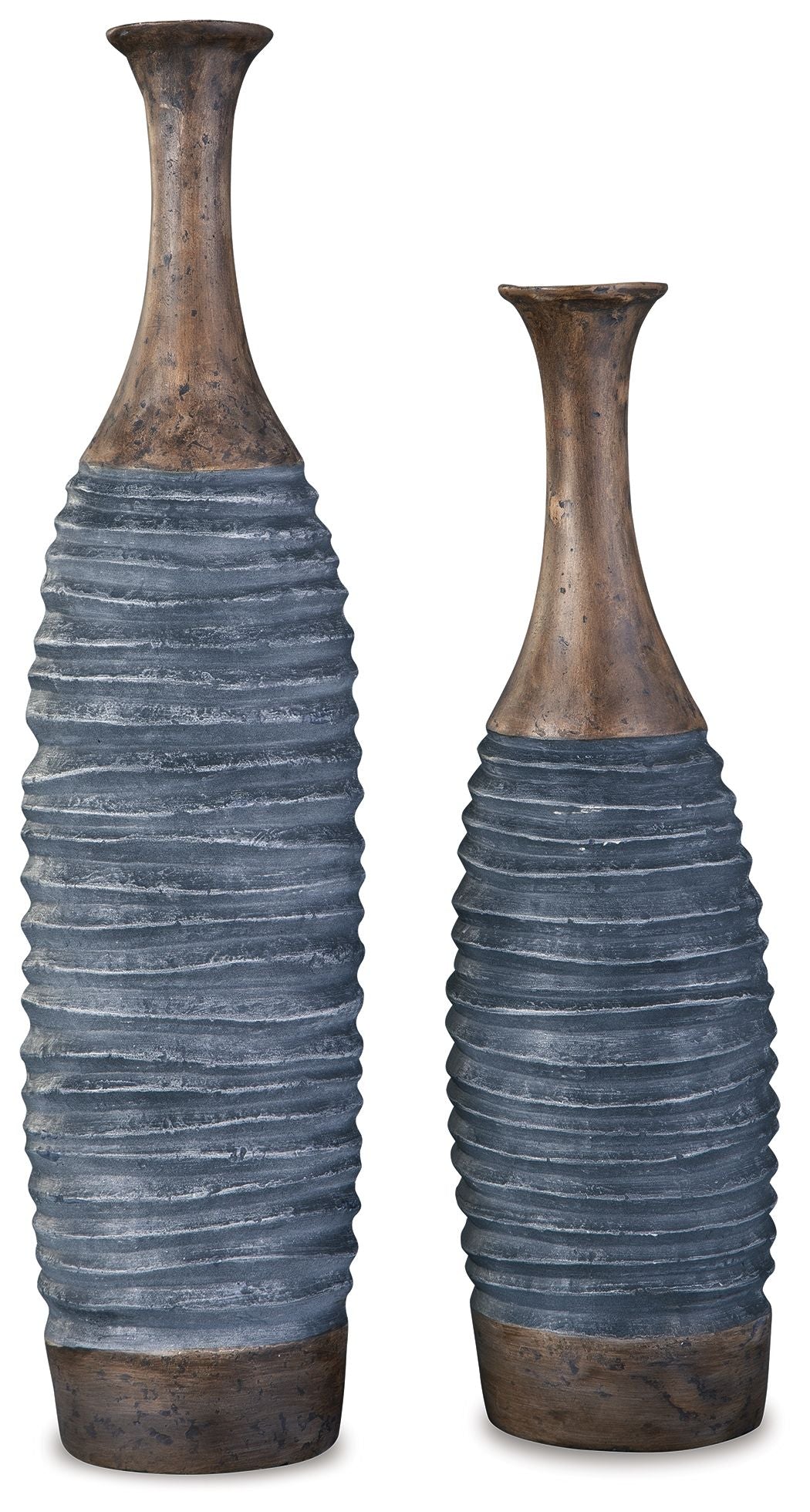 Blayze - Vase Set - Antique Gray / Brown