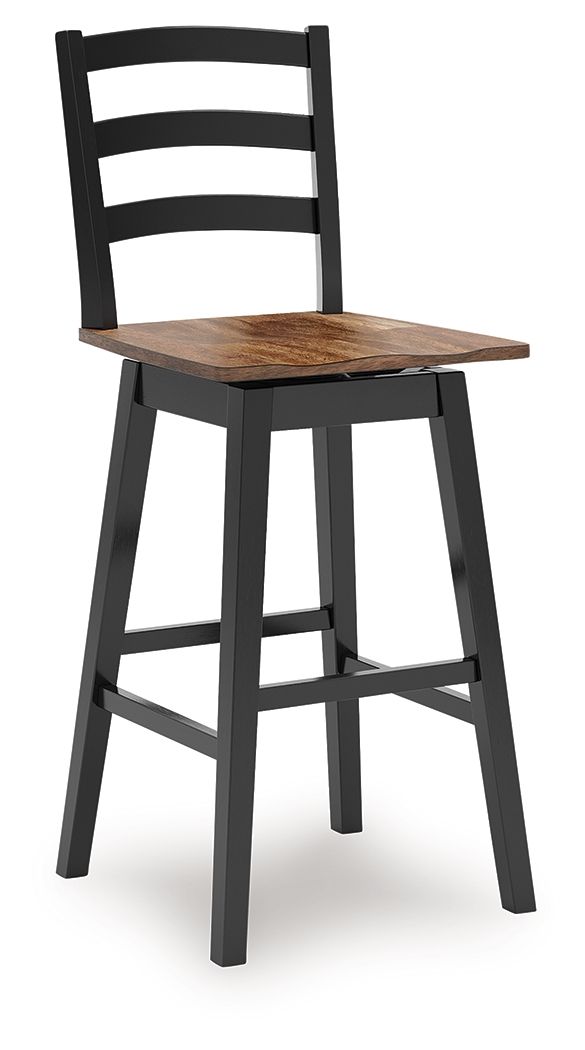 Wildenauer - Tall Swivel Barstool - Brown / Black