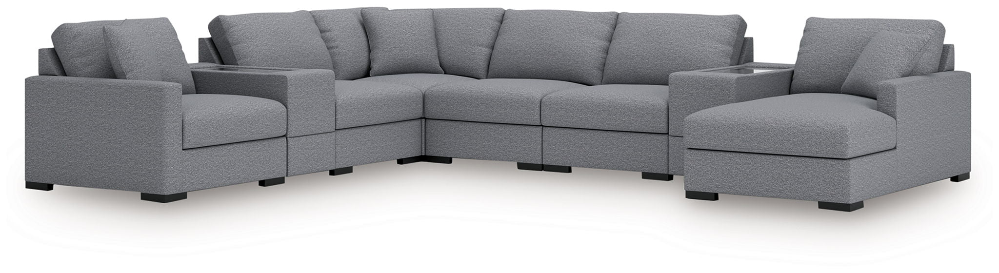 Omaha By Ashley - 8-Piece Sectional With RAF Corner Chaise - Salt And Pepper