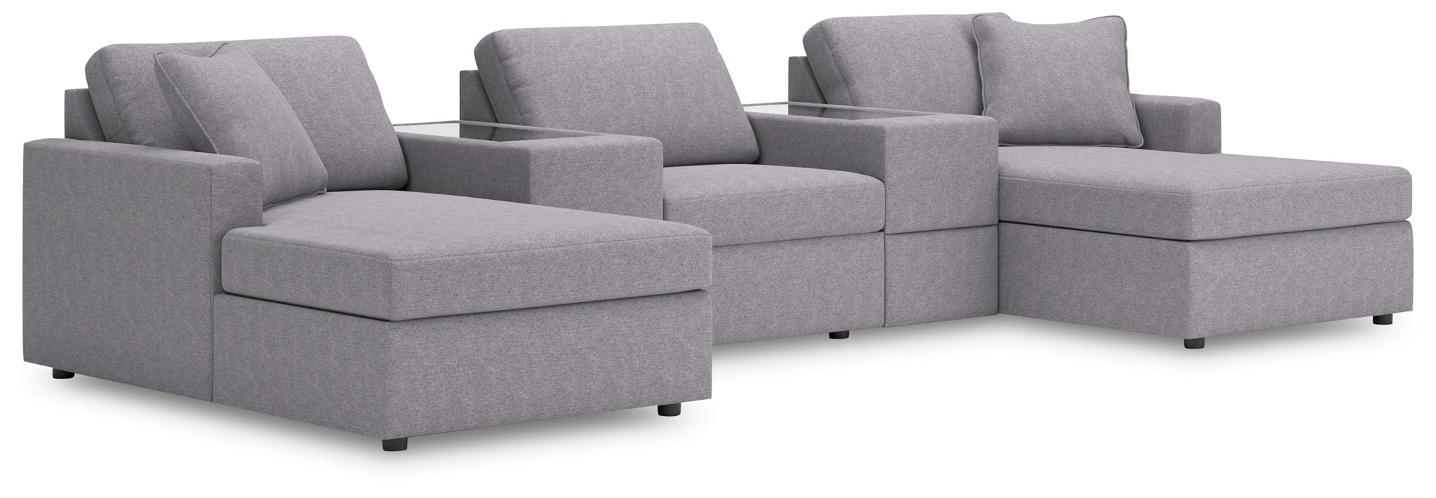 Modmax - 5-Piece Pit Sectional With Storage Consoles - Granite