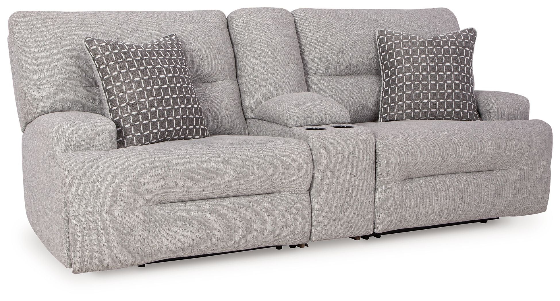 Acklen Place - 3-Piece Power Reclining Sectional With Storage Console - Pewter