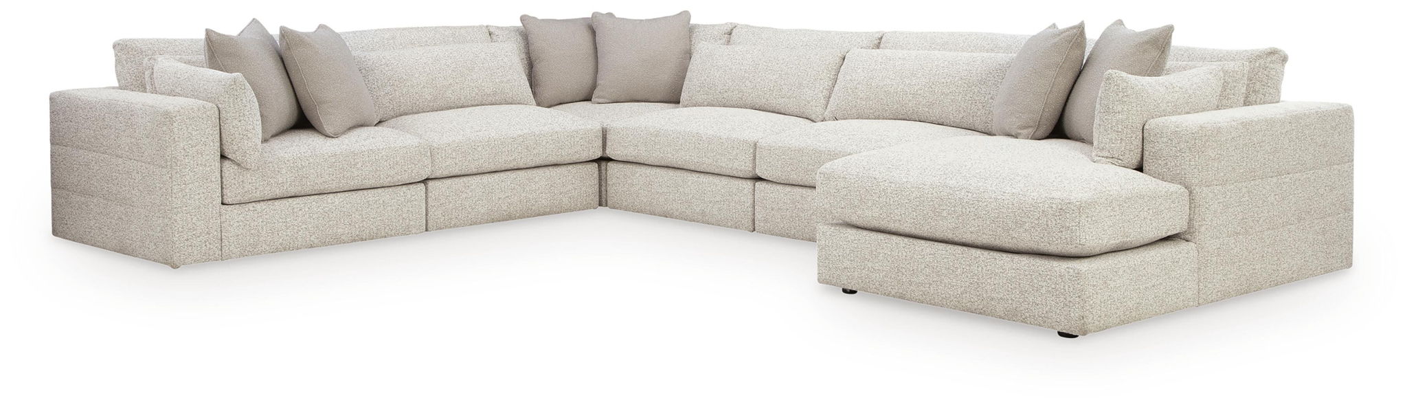 Stonecroft Manor - 6-Piece Sectional With RAF Corner Chaise - Snowstone