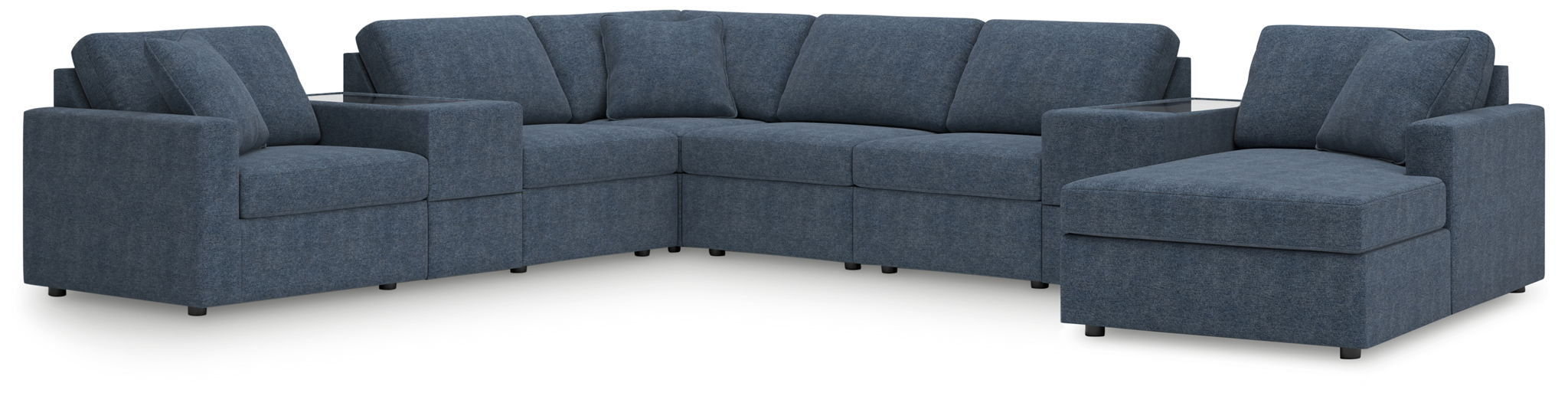 Modmax - 8-Piece Sectional With Raf Corner Chaise And Storage Consoles - Ink