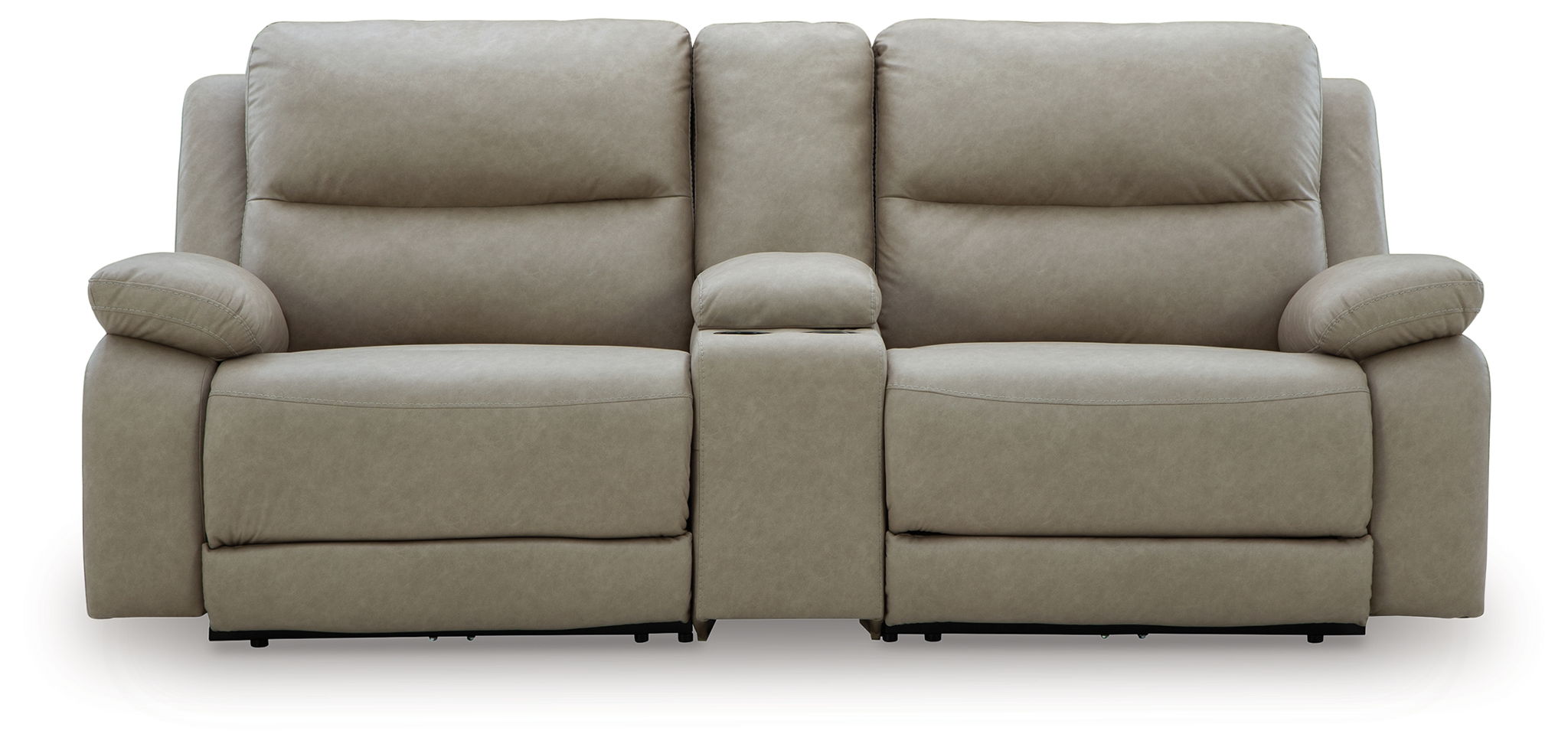 Brannigan - 3-Piece Power Reclining Sectional With Storage Console - Pebble